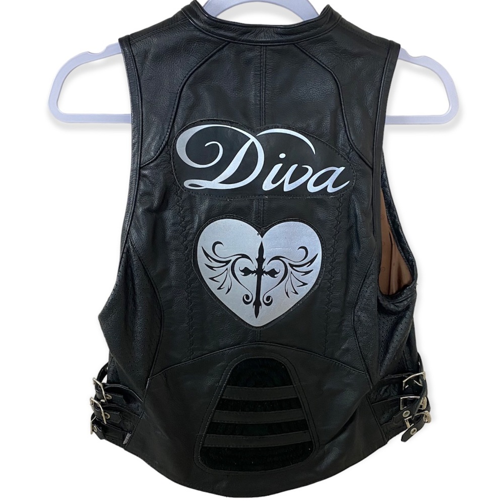 ICON Diva Heart Motorcycle Leather Vest